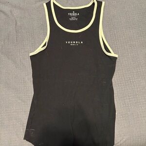 YoungLA Black Tank with Cream Trim